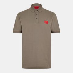 HUGO Deresino232 Slim-Fit Cotton Polo Shirt | Medium Grey Designer Polo