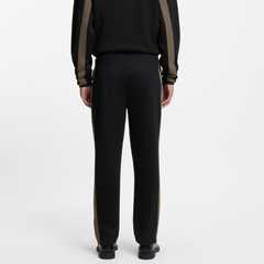 HUGO Relaxed-Fit Tracksuit Bottoms with Logo Tape – Black