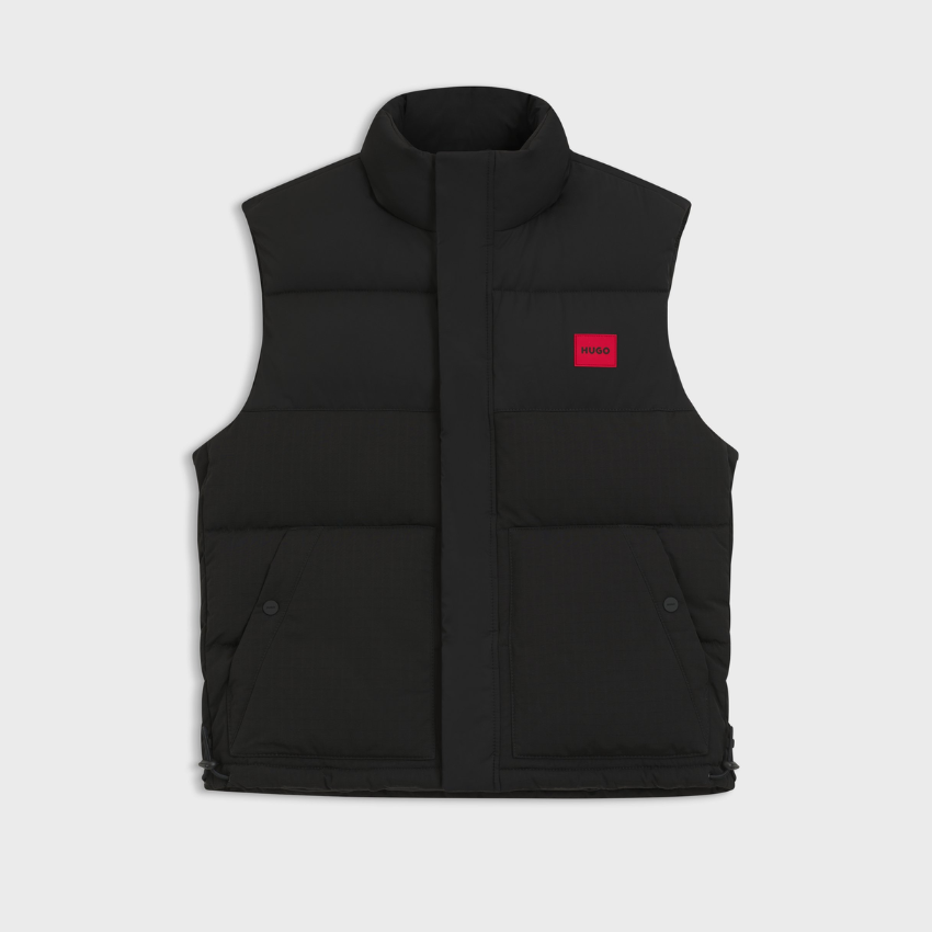 Hugo Boss Water-repellent gilet in gloss fabric Black Hugo Boss