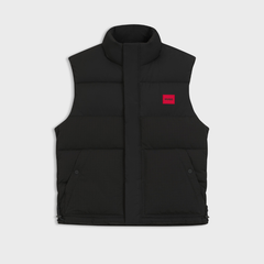 Hugo Boss Water-repellent gilet in gloss fabric Black Hugo Boss