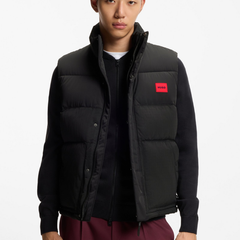 Hugo Boss Water-repellent gilet in gloss fabric Black Hugo Boss