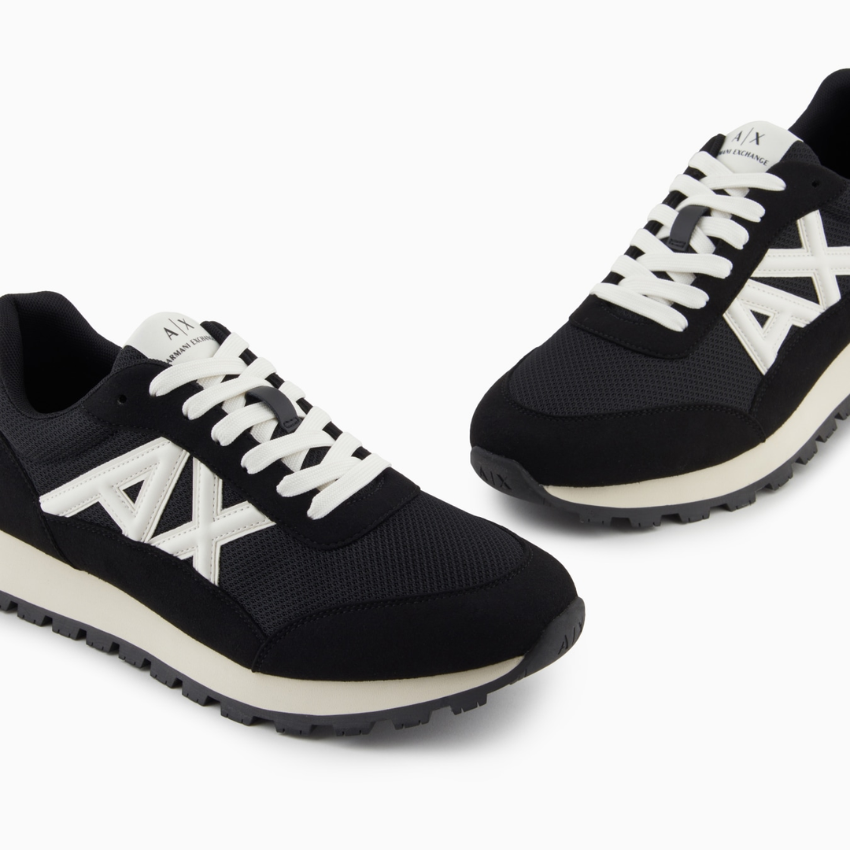 Armani Exchange Mesh & Microsuede Sneakers ARMANI EXCHANGE