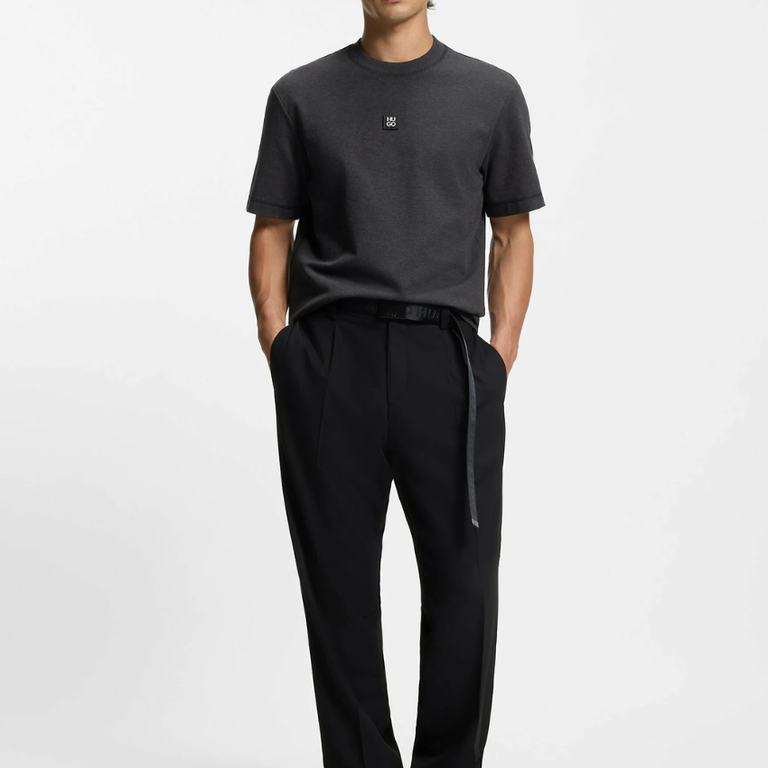 HUGO DILANSO Basic T-Shirt | Grey Hugo Boss