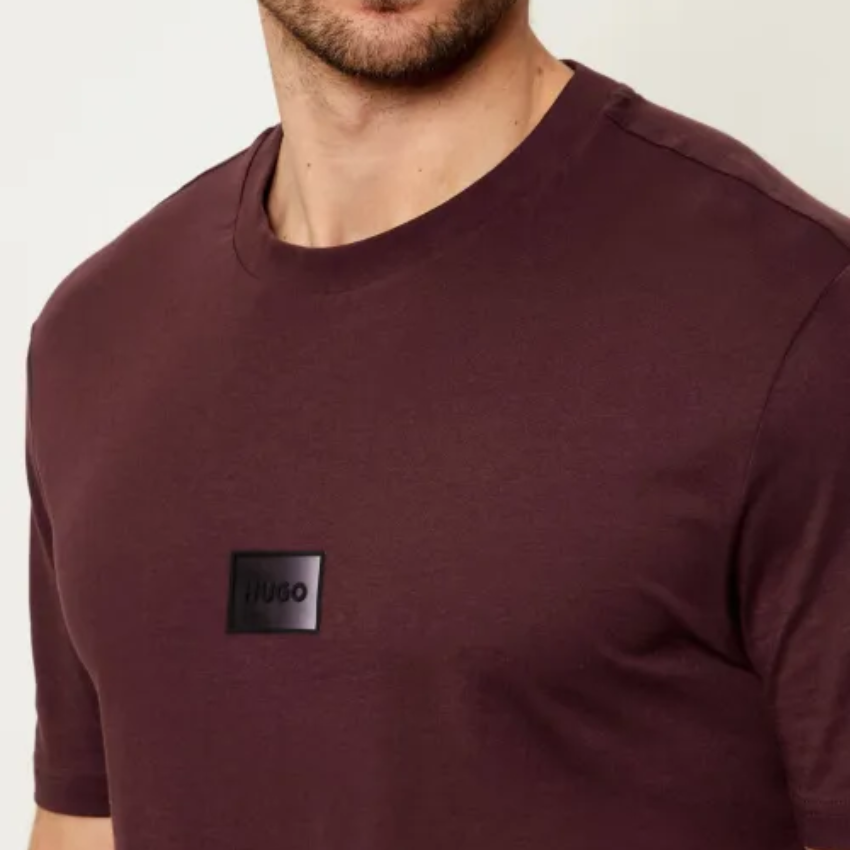 HUGO DANOTIE Basic T-Shirt - Maroon Hugo Boss