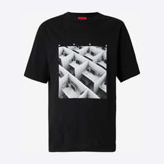 HUGO Dodger Motif Print T-Shirt - Black Hugo Boss