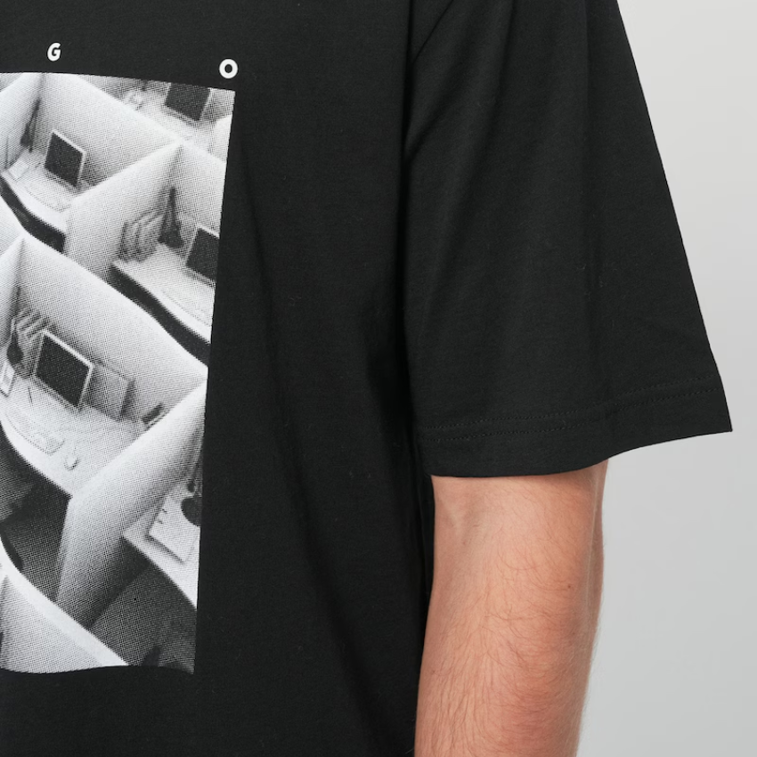 HUGO Dodger Motif Print T-Shirt - Black Hugo Boss