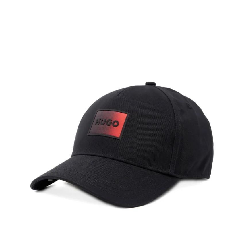 HUGO Boss Men's Jude SL Black Cap | Ombre Logo Patch Hugo Boss