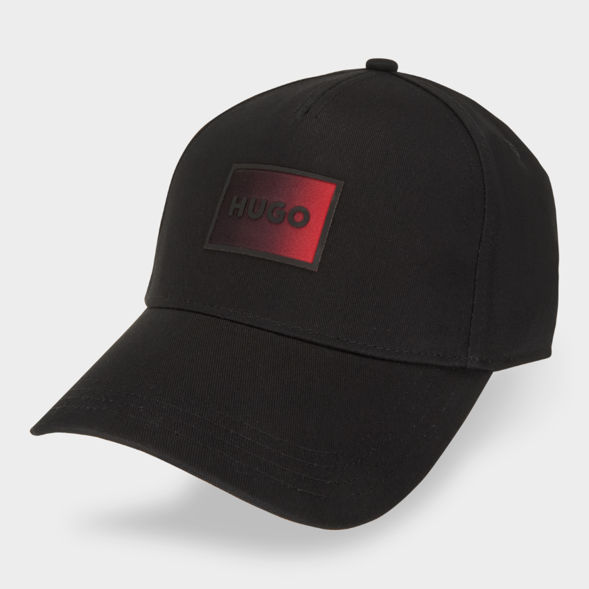 HUGO Boss Men's Jude SL Black Cap | Ombre Logo Patch Hugo Boss