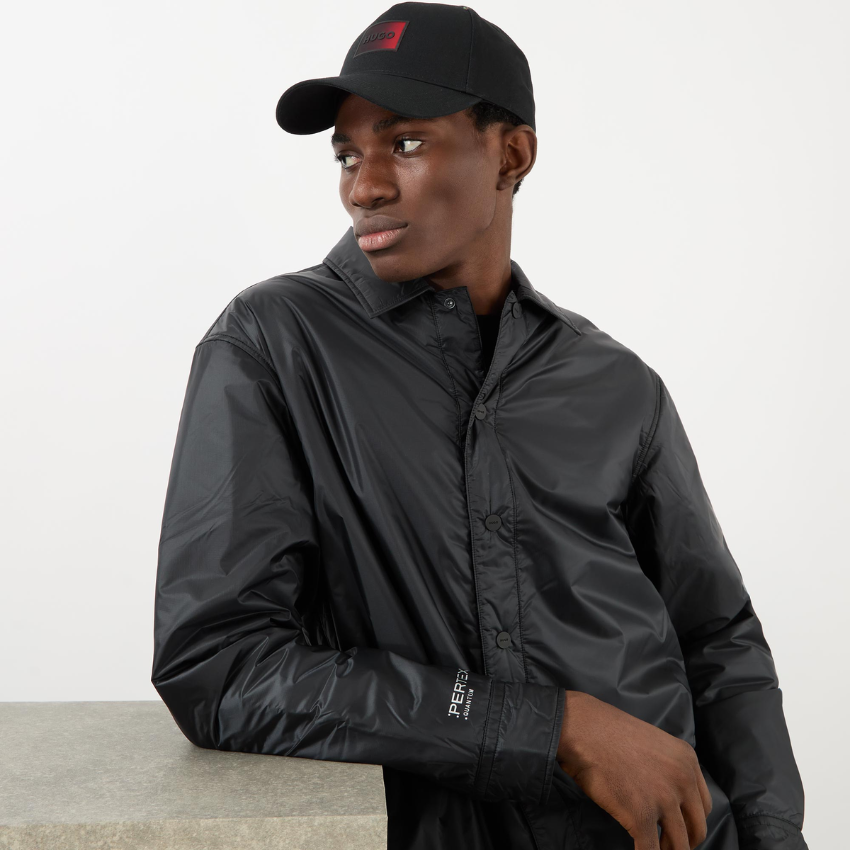 HUGO Boss Men's Jude SL Black Cap | Ombre Logo Patch Hugo Boss