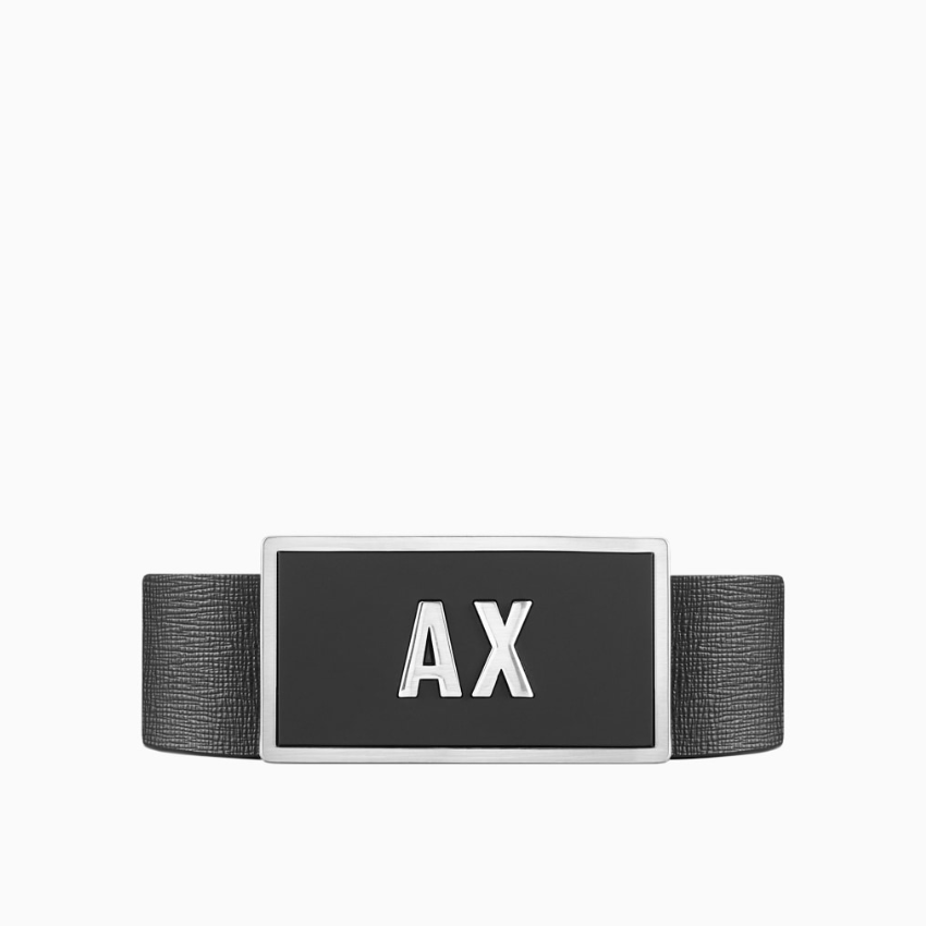 Armani Exchange Reversible Leather Belt with 2 Interchangeable Buckles Black/navy ARMANI EXCHANGE