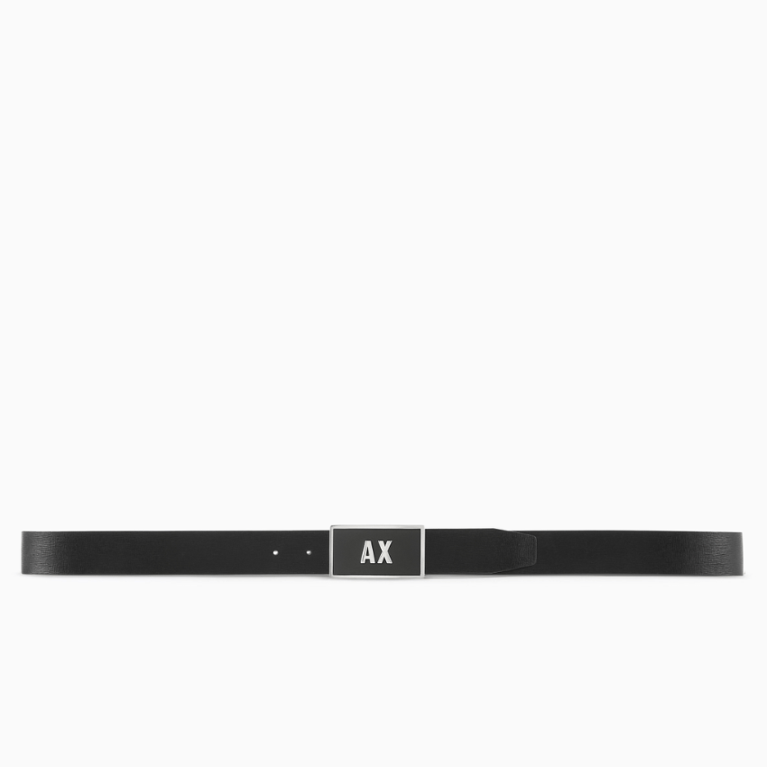 Armani Exchange Reversible Leather Belt with 2 Interchangeable Buckles Black/navy ARMANI EXCHANGE