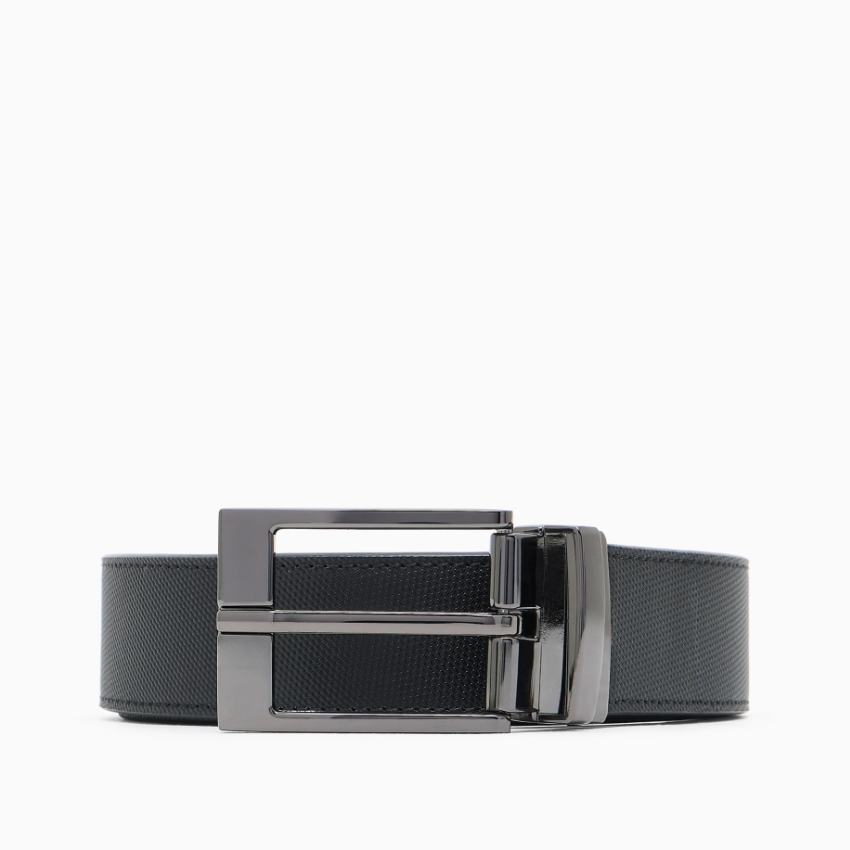 Armani Exchange Coated Leather Belt with Logo Buckle – Black ARMANI EXCHANGE