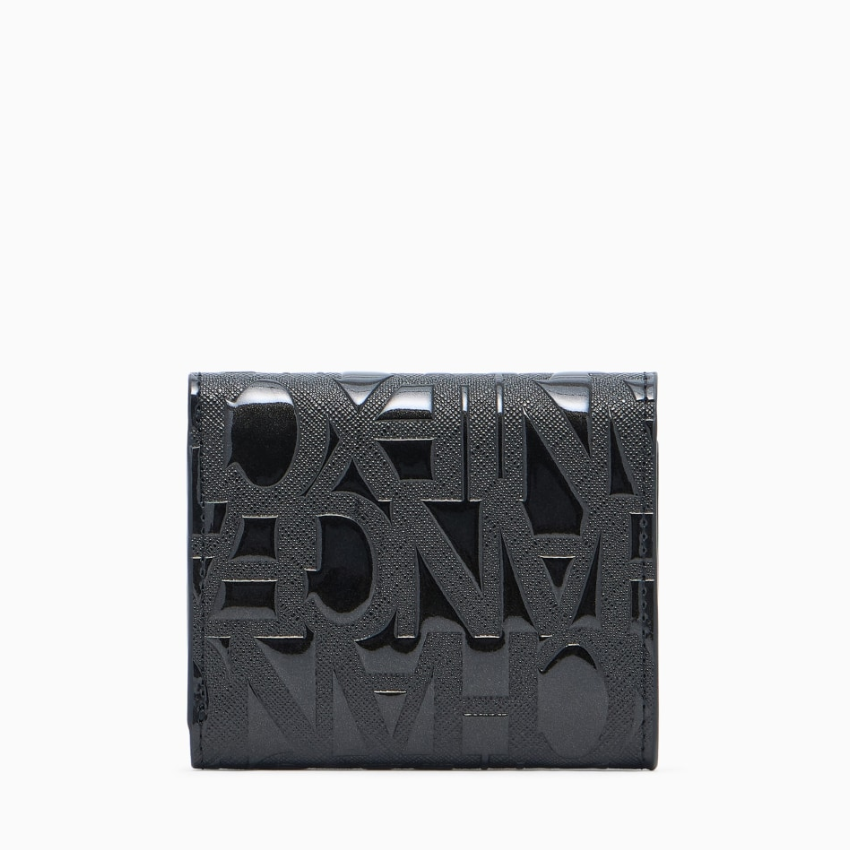 Armani Exchange Men's Bi-Fold Wallet with Embossed Pattern – Black ARMANI EXCHANGE