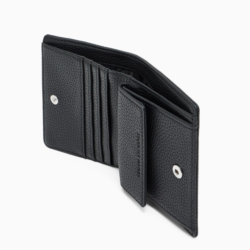 Armani Exchange Men's Textured Snap Wallet – Black ARMANI EXCHANGE