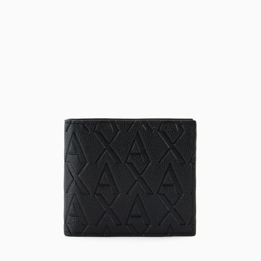 Armani Exchange Men's Embossed Bi-Fold Wallet with Card Slots ARMANI EXCHANGE