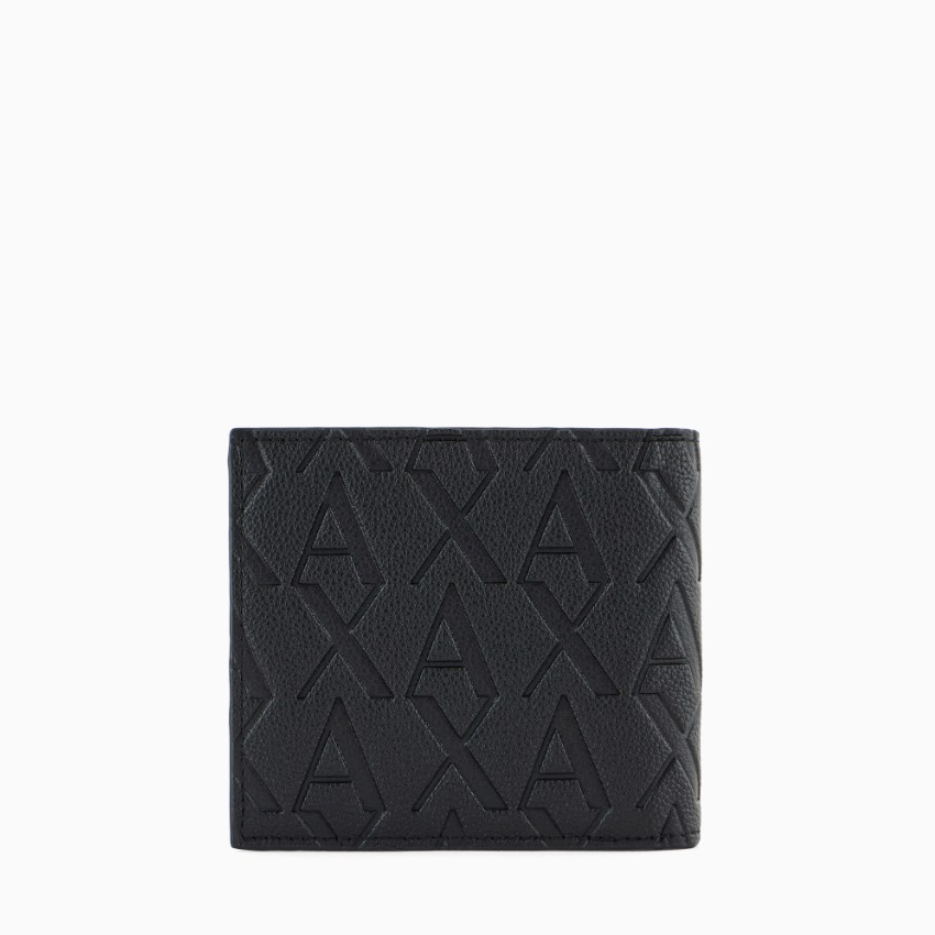 Armani Exchange Men's Embossed Bi-Fold Wallet with Card Slots ARMANI EXCHANGE