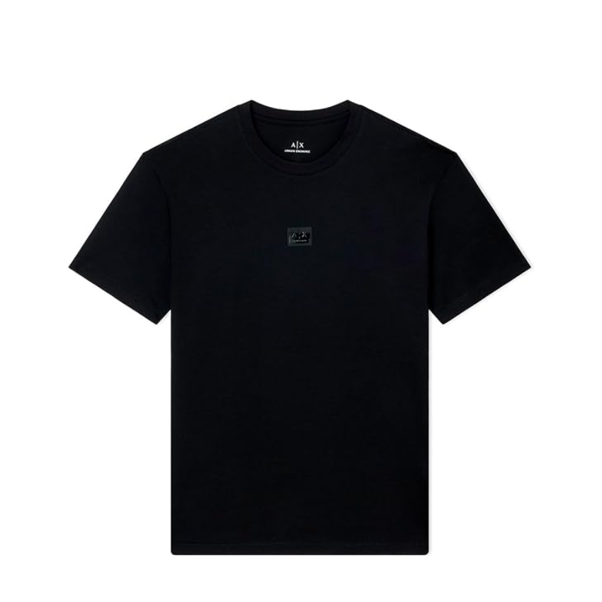 Armani Exchange Men's Night Lab Small Center Logo Cotton T-Shirt – Black ARMANI EXCHANGE