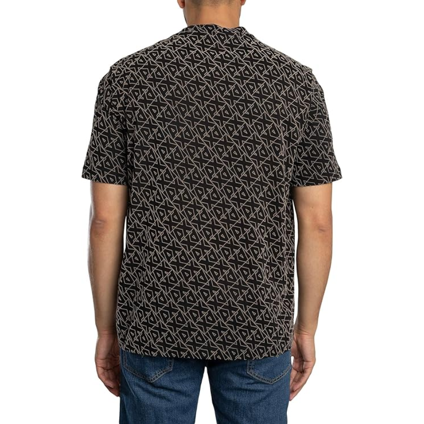 Armani Exchange Men's Logo Pattern Cotton T-Shirt – Black ARMANI EXCHANGE