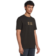 Armani Exchange Men's Cotton T-Shirt – Black Diagonal Gold ARMANI EXCHANGE