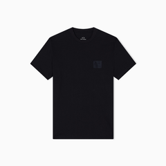 Armani Exchange Men's Black Regular Fit Cotton T-Shirt with Chest Patch ARMANI EXCHANGE