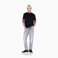 Armani Exchange Men's Black Regular Fit Cotton T-Shirt with Chest Patch ARMANI EXCHANGE