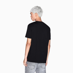 Armani Exchange Men's Black Regular Fit Cotton T-Shirt with Chest Patch ARMANI EXCHANGE