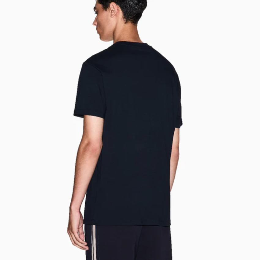 Armani Exchange Men's Deep Navy Regular Fit Cotton T-Shirt with Chest Patch ARMANI EXCHANGE