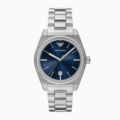 Emporio Armani Men’s Three-Hand Date Watch – Blue Dial, Stainless Steel (41mm)