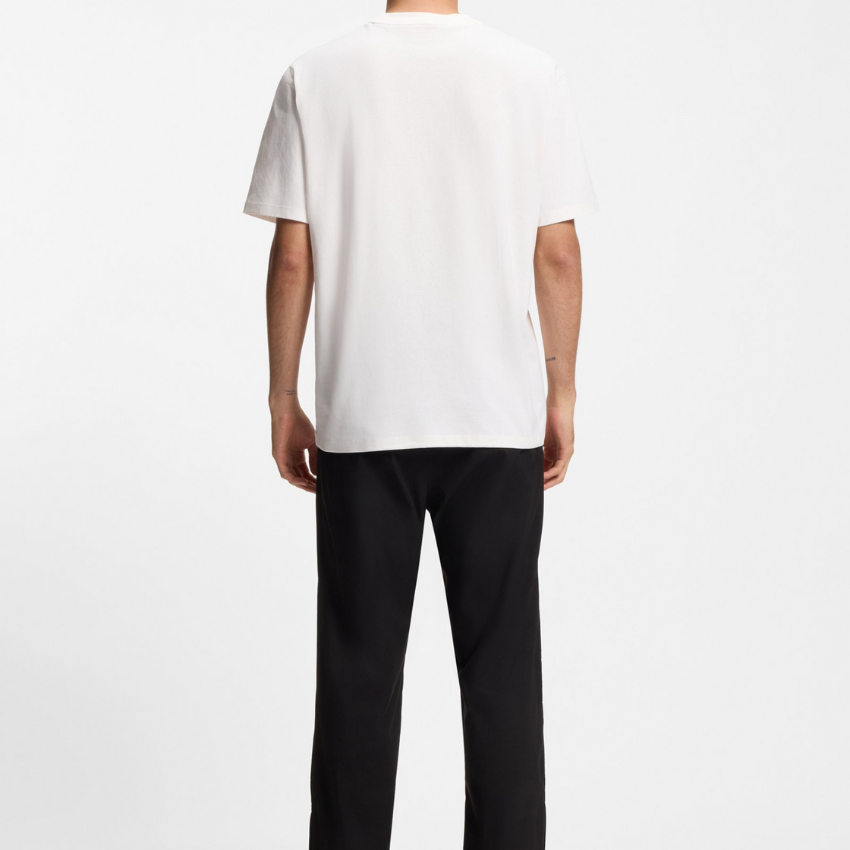 HUGO Dapolino  Relaxed-Fit Cotton T-Shirt with Logo Print | Natural Hugo Boss