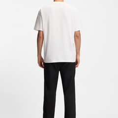 HUGO Dapolino  Relaxed-Fit Cotton T-Shirt with Logo Print | Natural Hugo Boss