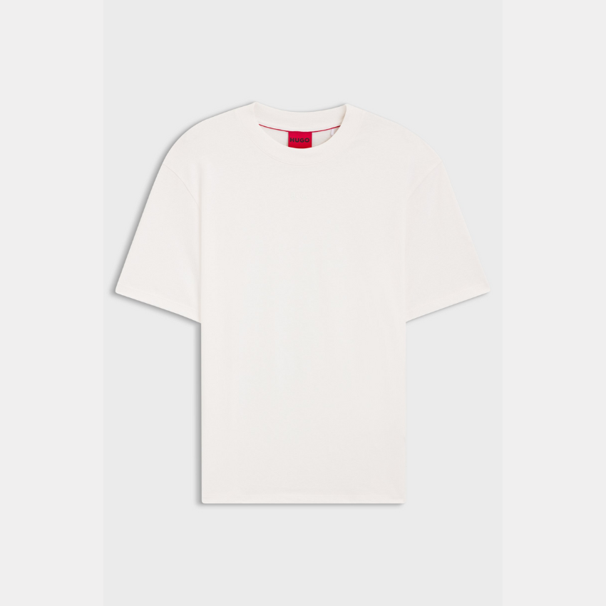 HUGO Dapolino  Relaxed-Fit Cotton T-Shirt with Logo Print | Natural Hugo Boss