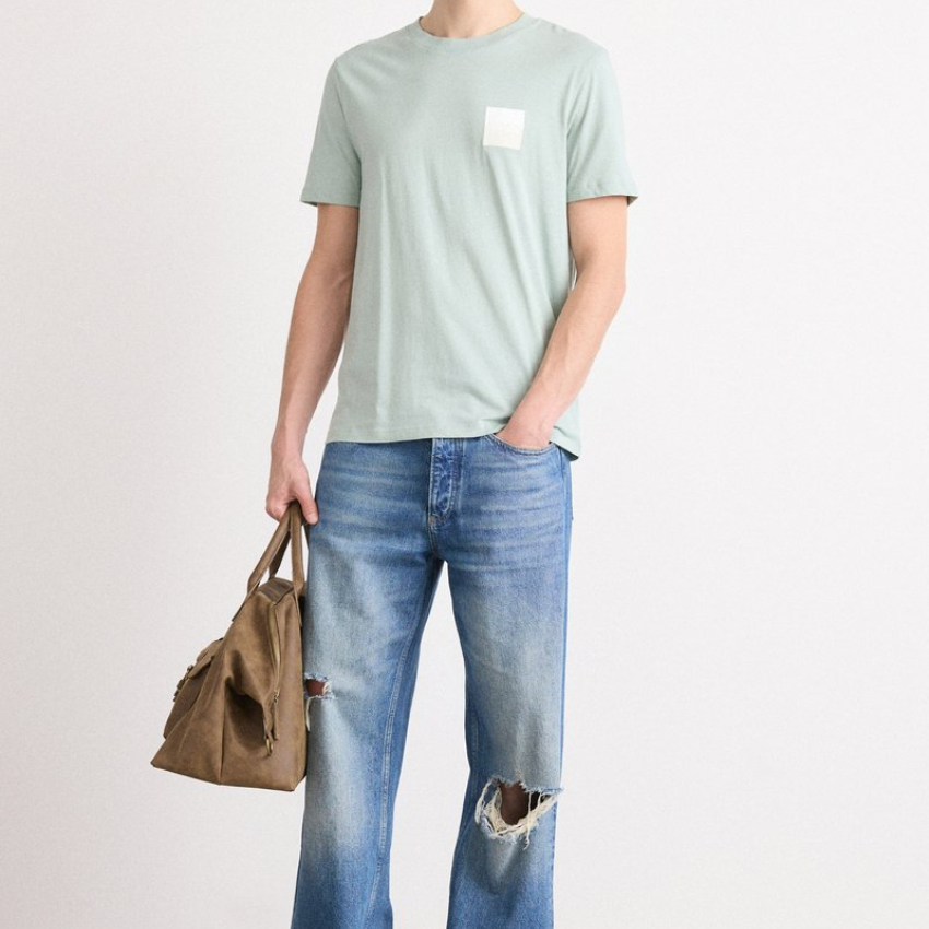 HUGO DAPUSI Cotton T-Shirt | Light Pastel Green Hugo Boss