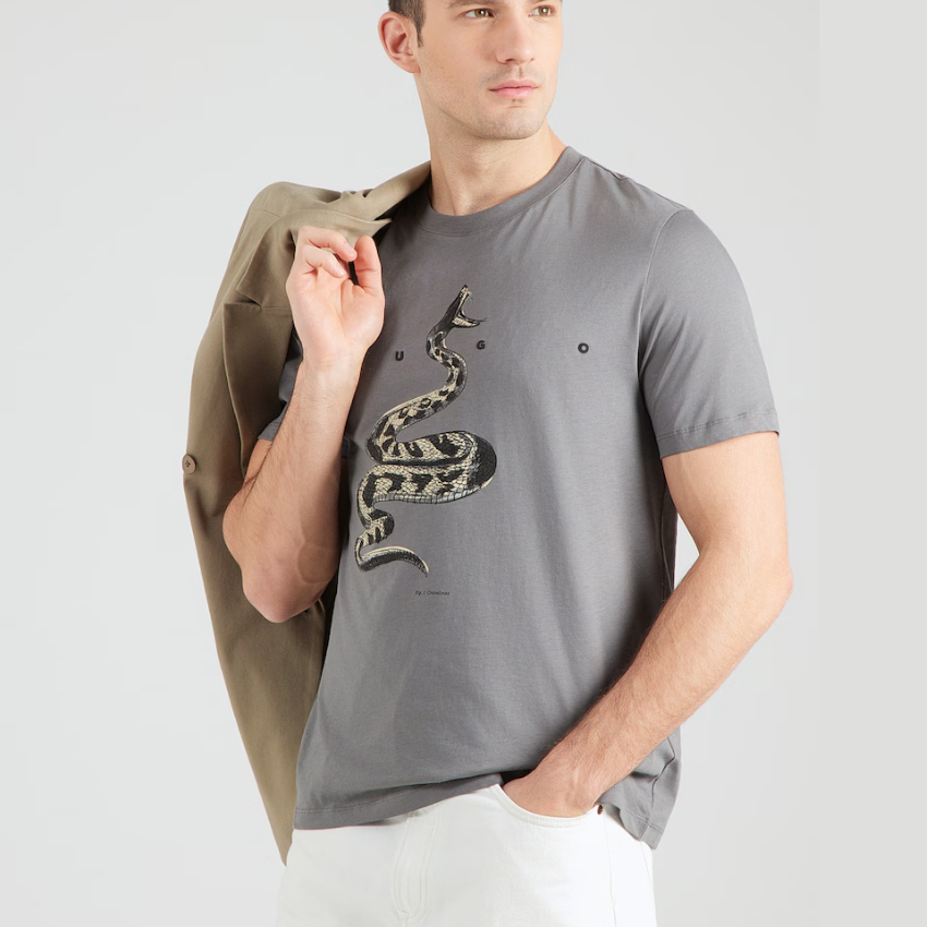 HUGO Discorb T-Shirt for Men Grey Hugo Boss