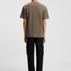 HUGO Dapolino Relaxed-Fit Cotton T-Shirt with Logo Print | Medium Grey