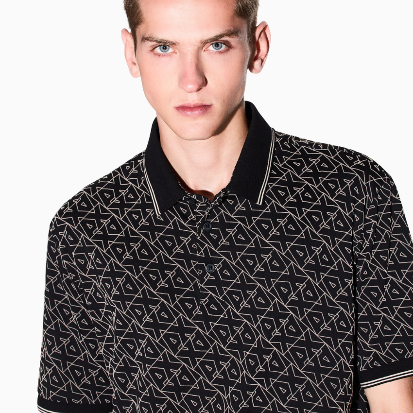 Armani Exchange Polo Shirt - BLACK AX LOGO ARMANI EXCHANGE