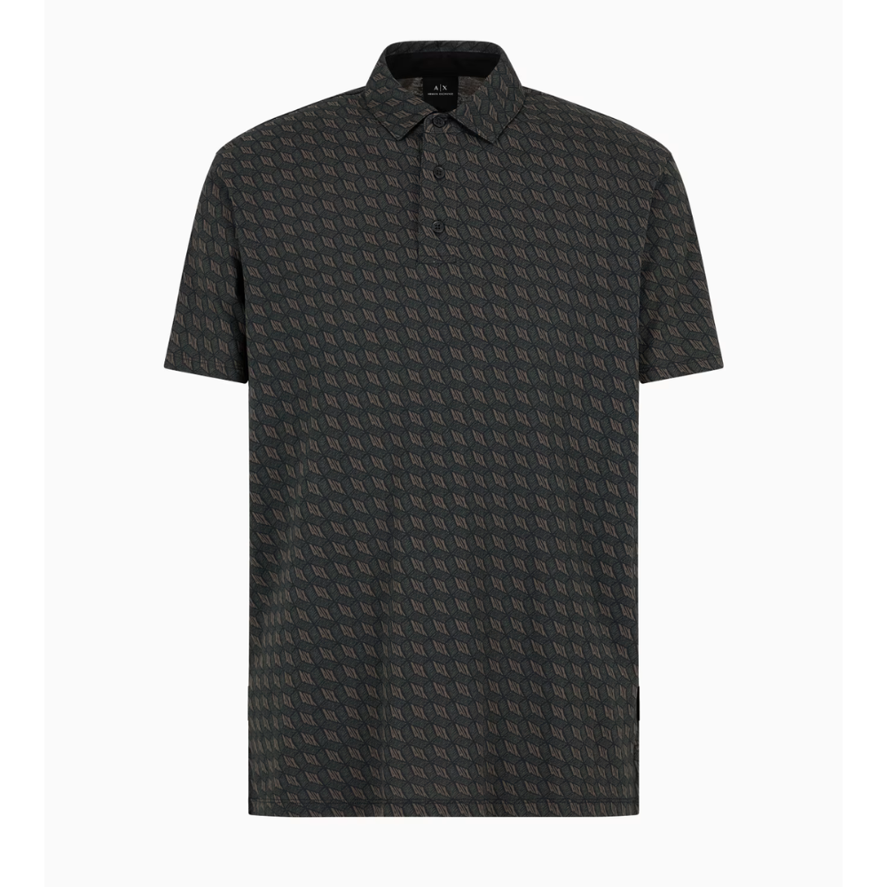 Armani Exchange Black Geometric  POLO