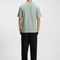 HUGO Dapolino Relaxed-Fit Cotton T-Shirt with Logo Print | Light/Pastel Green