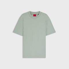 HUGO Dapolino Relaxed-Fit Cotton T-Shirt with Logo Print | Light/Pastel Green