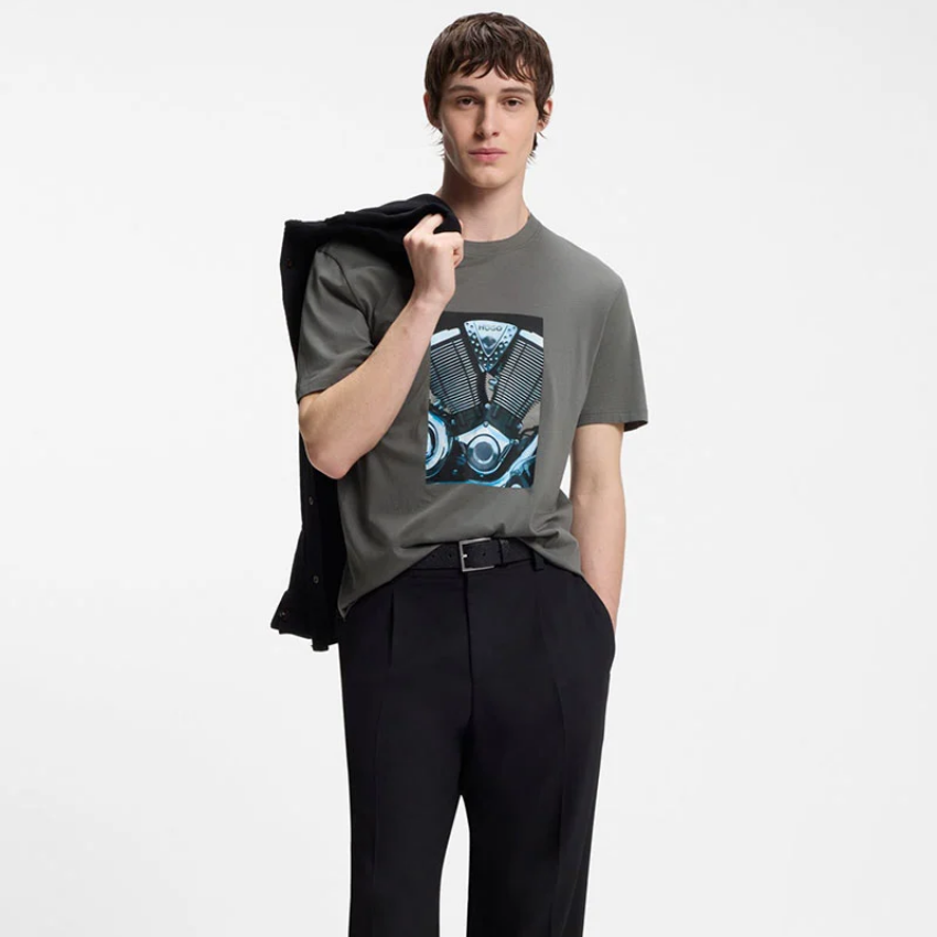 HUGO Dostino T-Shirt Grey Hugo Boss