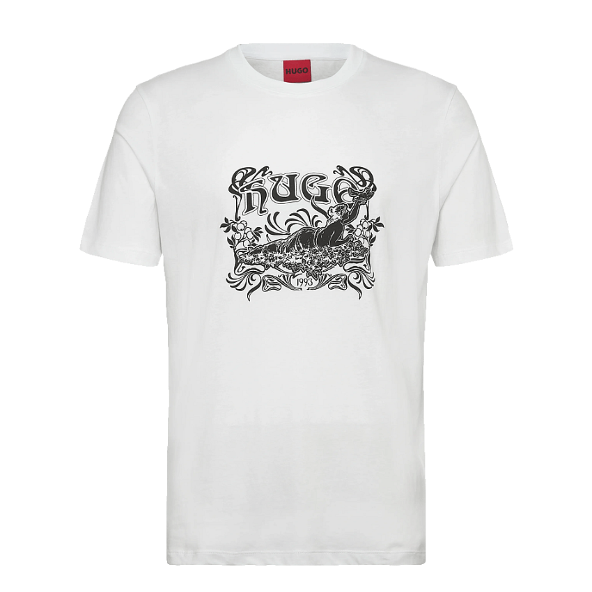 HUGO Diwom Short-Sleeved Cotton T-Shirt | White
