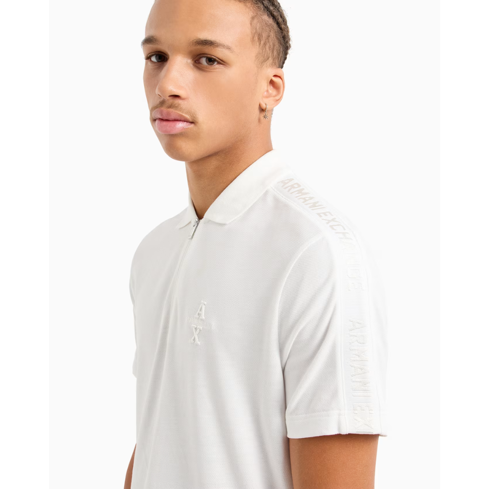 Armani Exchange REGULAR FIT COTTON ZIP POLO