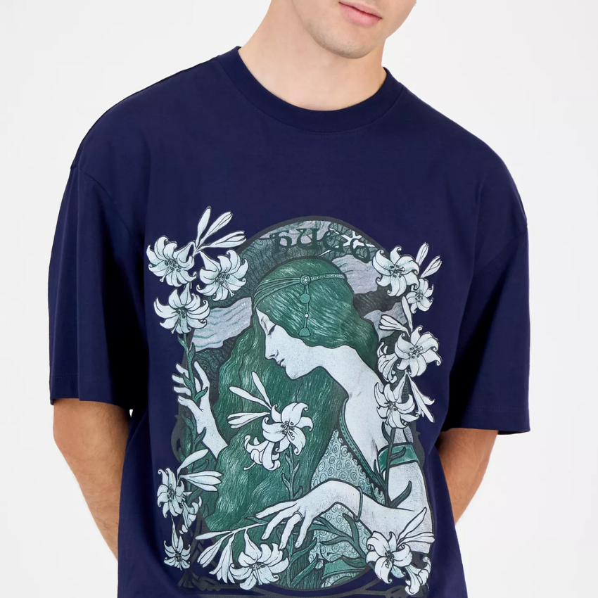 HUGO Difluro Printed Cotton T-Shirt | Navy