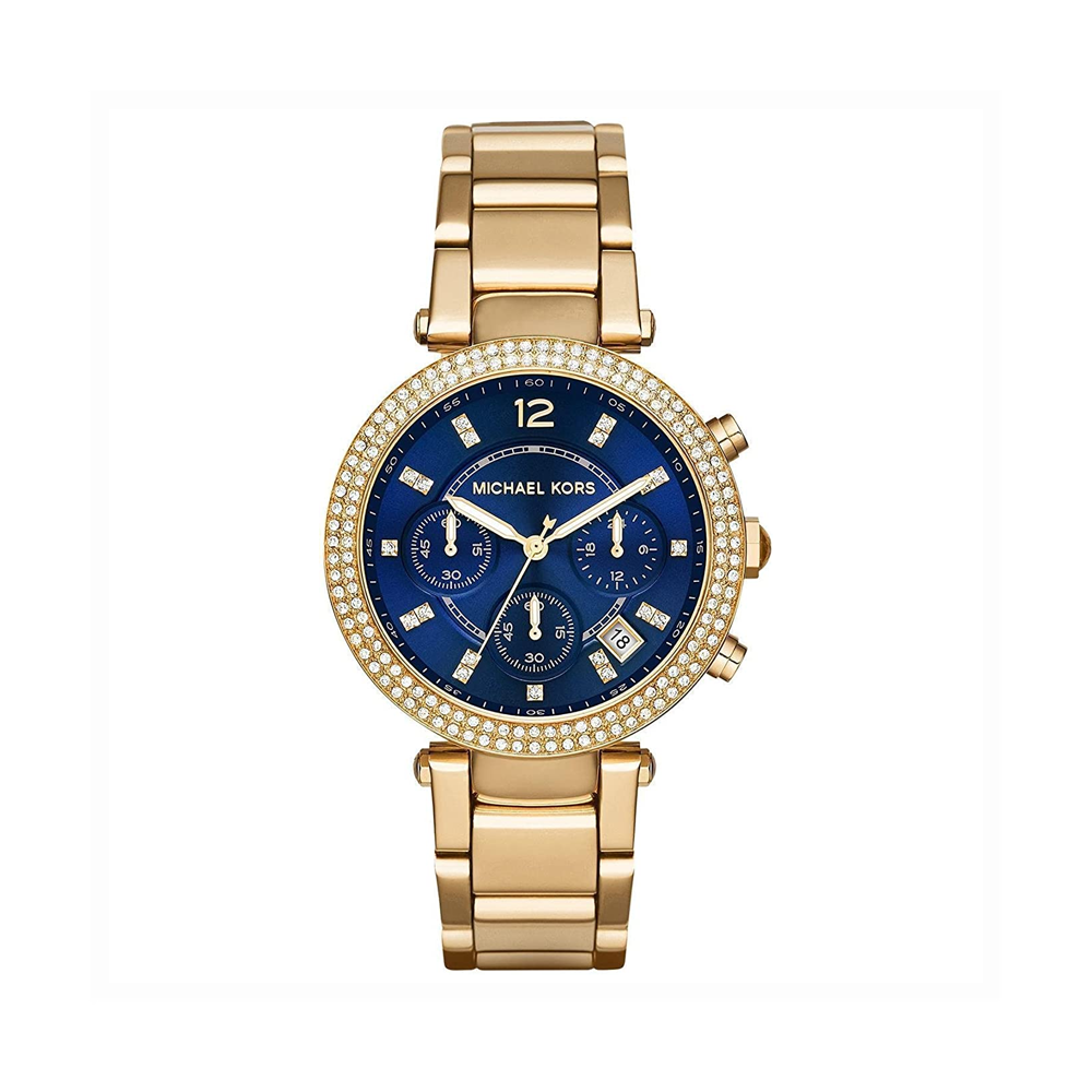 Michael Kors Women’s Quartz Gold Stainless Steel Blue Dial 39mm Watch MK6262