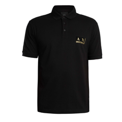Armani Exchange Polo Shirt - BLACK DIAGNOL GOLD ARMANI EXCHANGE