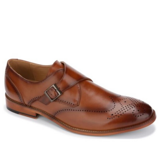 Kenneth Cole Men Shoes-LOAFER Unlisted Cognac Cheer Single Monk