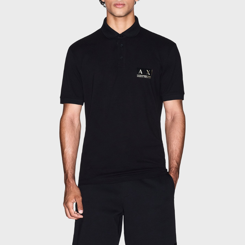 Armani Exchange Polo Shirt - BLACK SHADE GOLD ARMANI EXCHANGE