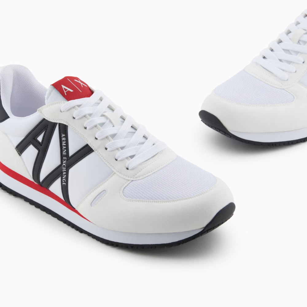 Armani Exchange SNEAKERS IN ECO-SUEDE  OP White+Black