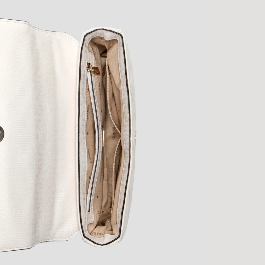 GUESS White libby flap crossbody bag Guess
