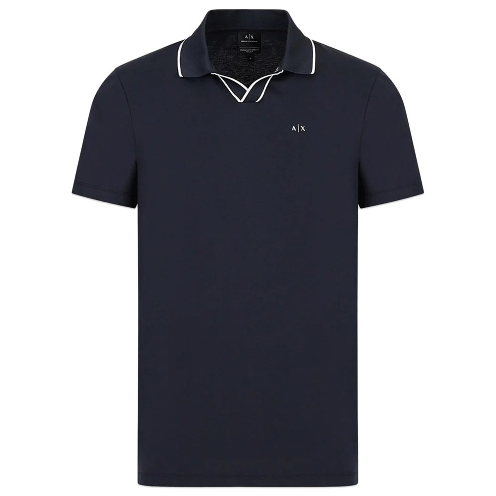 AX  OPEN NECK POLO - NAVY 3RZFFC