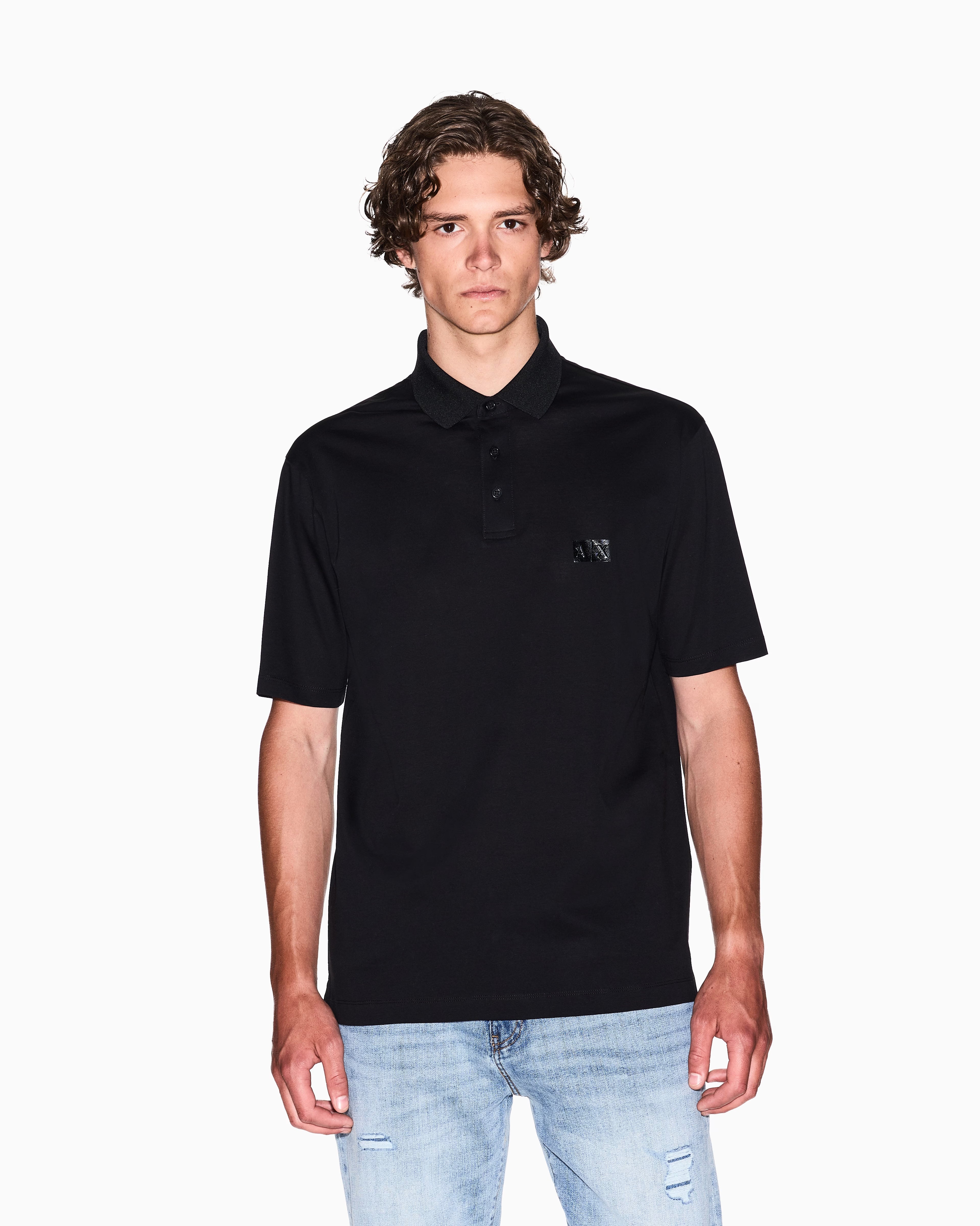 Armani Exchange Regular fit mercerised cotton polo